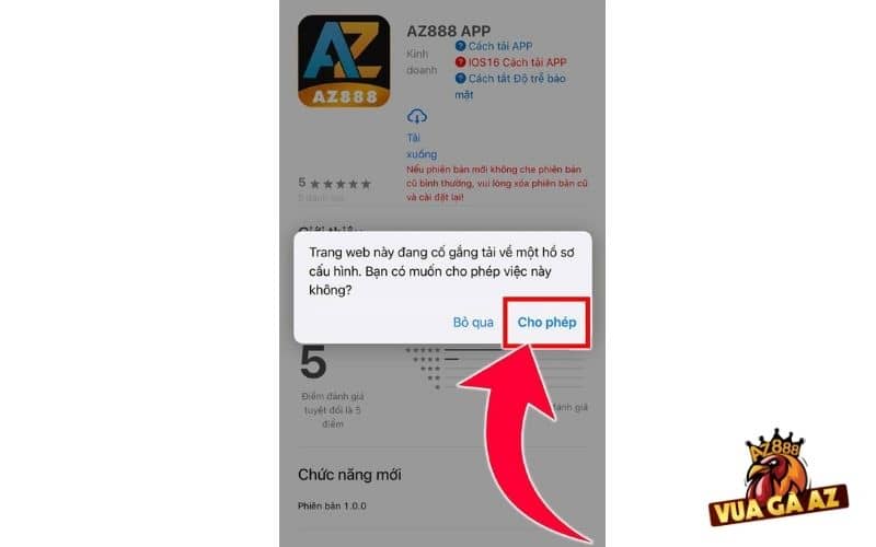 Cho phép thiết bị tải xuống ứng dụng